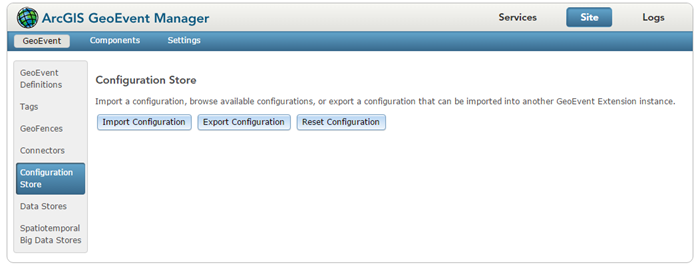 Use GeoEvent Manager to import and export configurations.